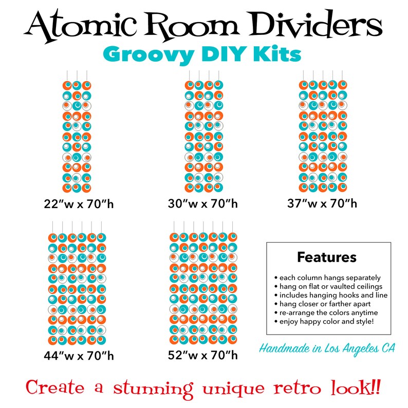 Palm Springs Groovy Room Divider DIY KIT - Mid Century Inspired Room ...