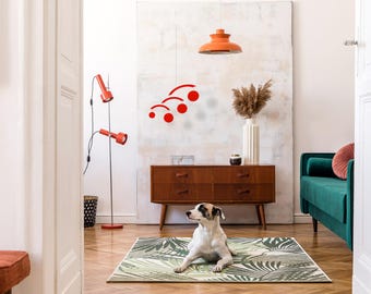 Red Atomic Mobile: MCM Kinetic Hanging Art - Modernist Home Decor