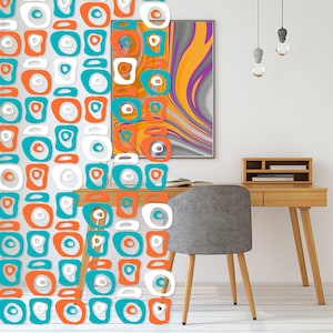 Mod thuiskantoor kamerscherm DIY kit - werk in moderne stijl uit het midden van de eeuw - woondecoratie - scheidingswand - privacygordijnen - retro Palm Springs