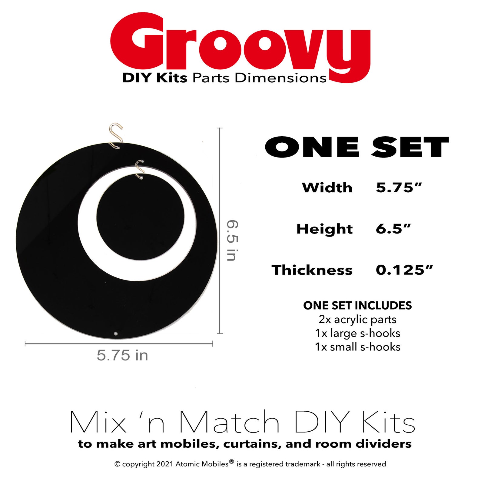 Groovy Mix 'n Match Atomic DIY Kit Clear Colors - Make MOD Kinetic Room ...