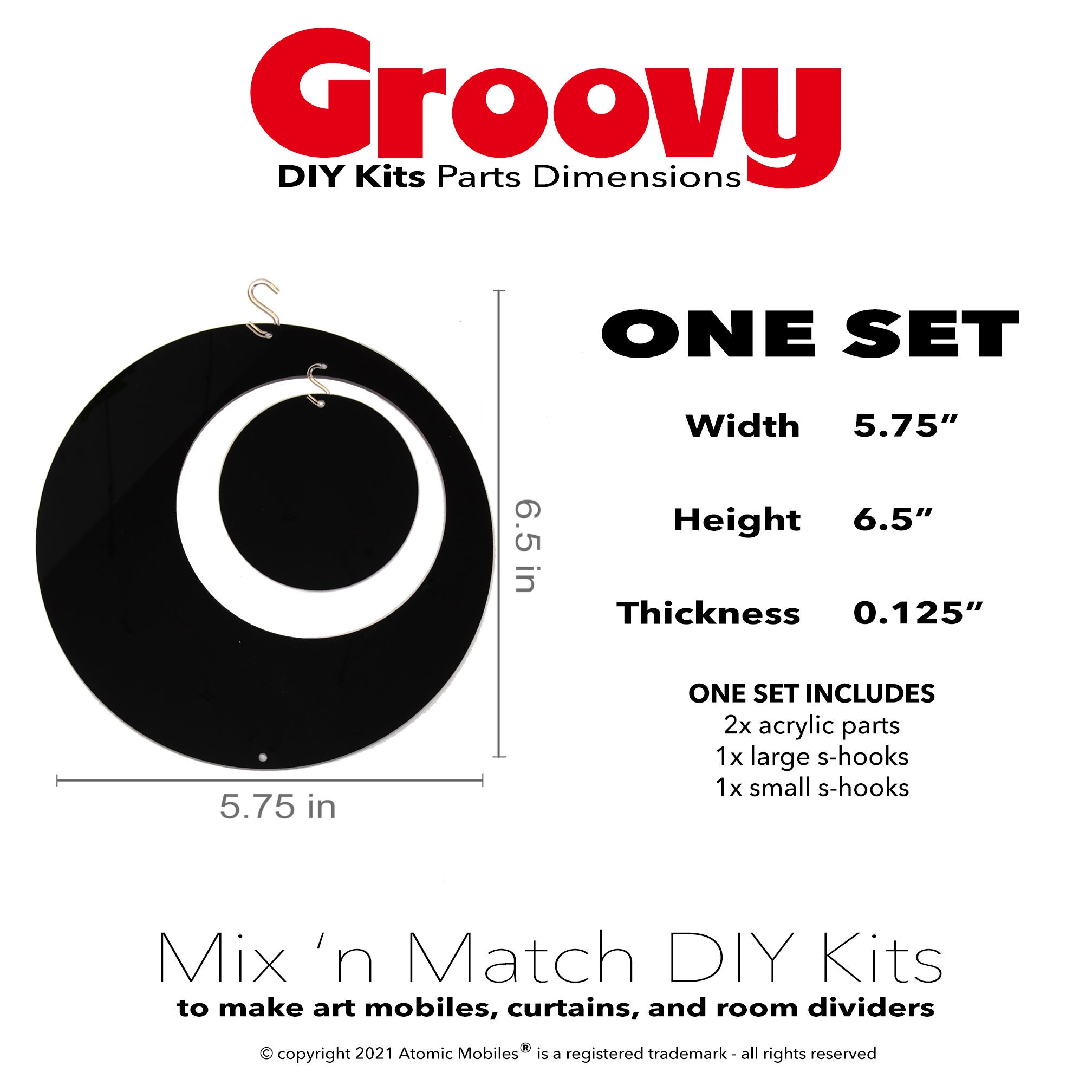 Groovy Mix 'n Match Atomic DIY Kit Clear Colors - Make MOD Kinetic Room ...