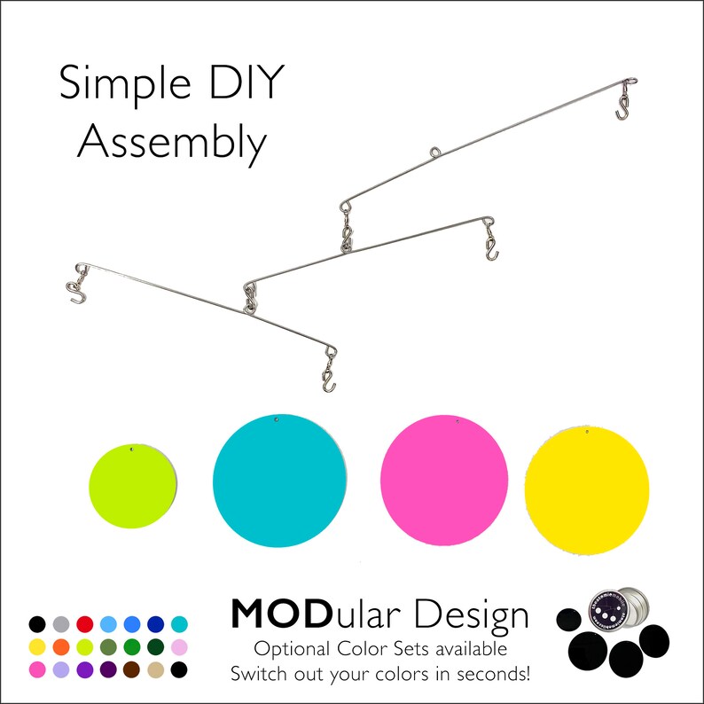 DIY Project Make Your Own Mobile Kit Colorful Hanging Mobile Etsy