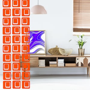 Stunning DIY Kit Orange Coolsville Room Divider Screen - Atomic Mid ...