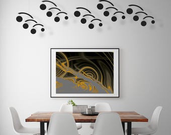 Modernist Kinetic Atomic Mobile: MCM Hanging Acrylic Art Home Decor