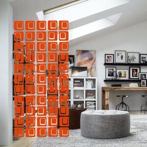 Stunning DIY Kit Orange Coolsville Room Divider Screen - Atomic Mid ...