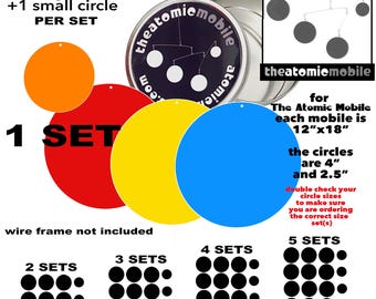 Color Parts Sets for The Atomic Mobile - DIY Colorful Home Decor Modernism MCM