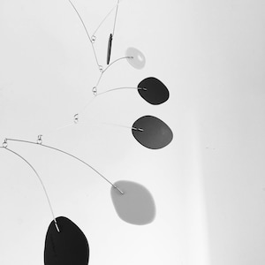 Elegant Black + Gray MCM Art Mobile by Atomic Mobiles - 2 Sizes - Midcentury Modern Sculpture - Retro Mobiles - Gift Ideas For Him - Kinetic