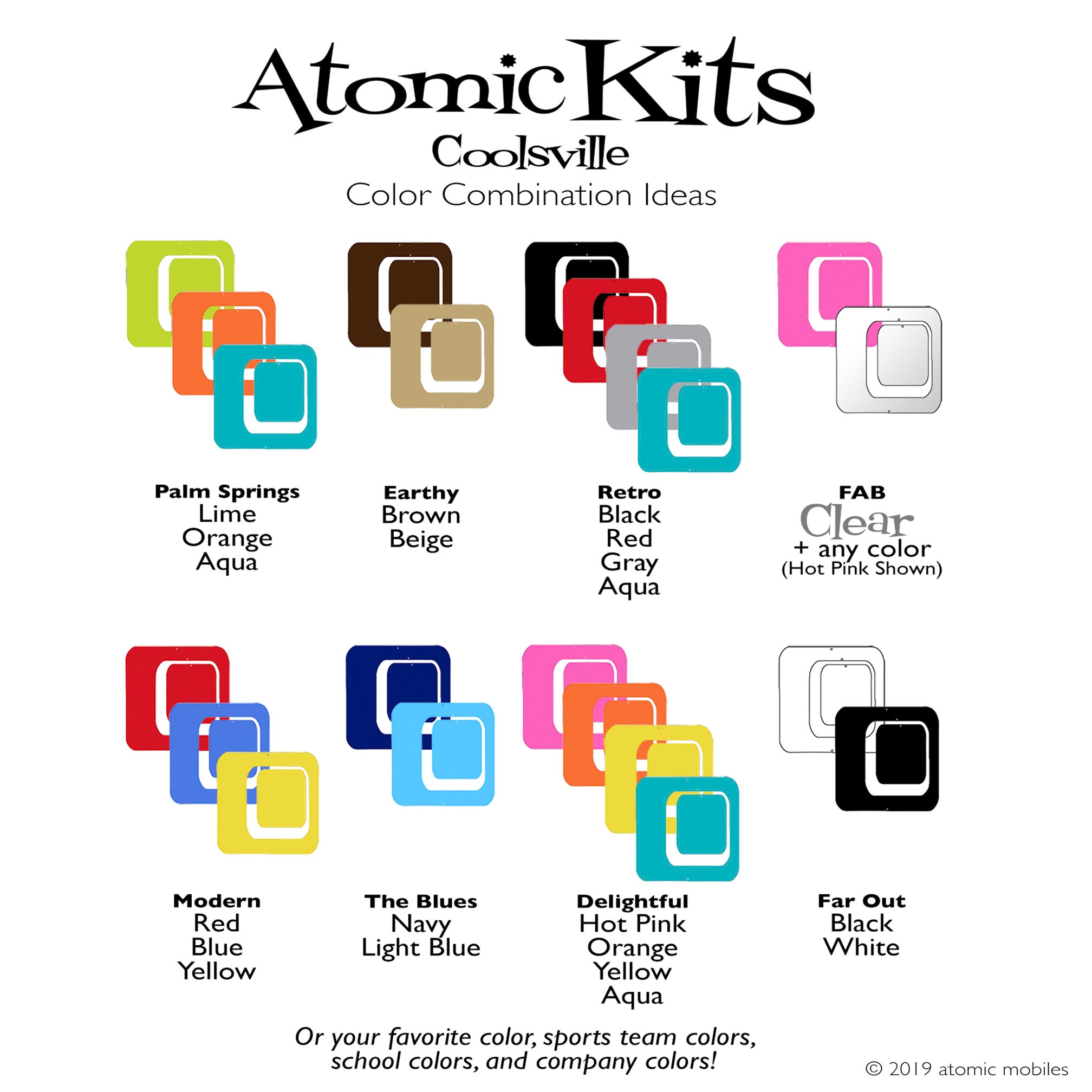 Coolsville Mix 'n Match Atomic DIY Kit - Retro Room Dividers | Wall Art ...