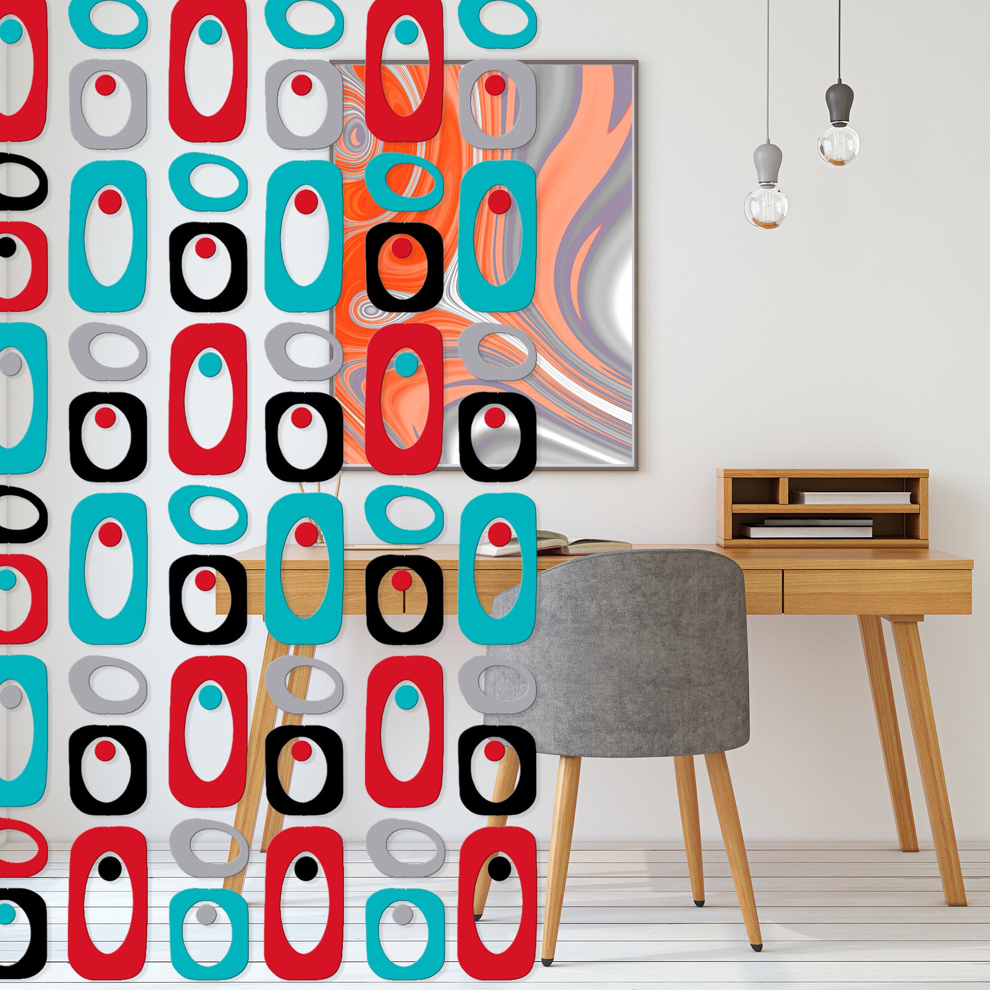 1970s Retro Room Divider Kit: Mid Century Modern Privacy Screen - Etsy