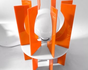 ModPop Orange Space Age Tischlampe: Retro MOPOP Groovy Beleuchtung