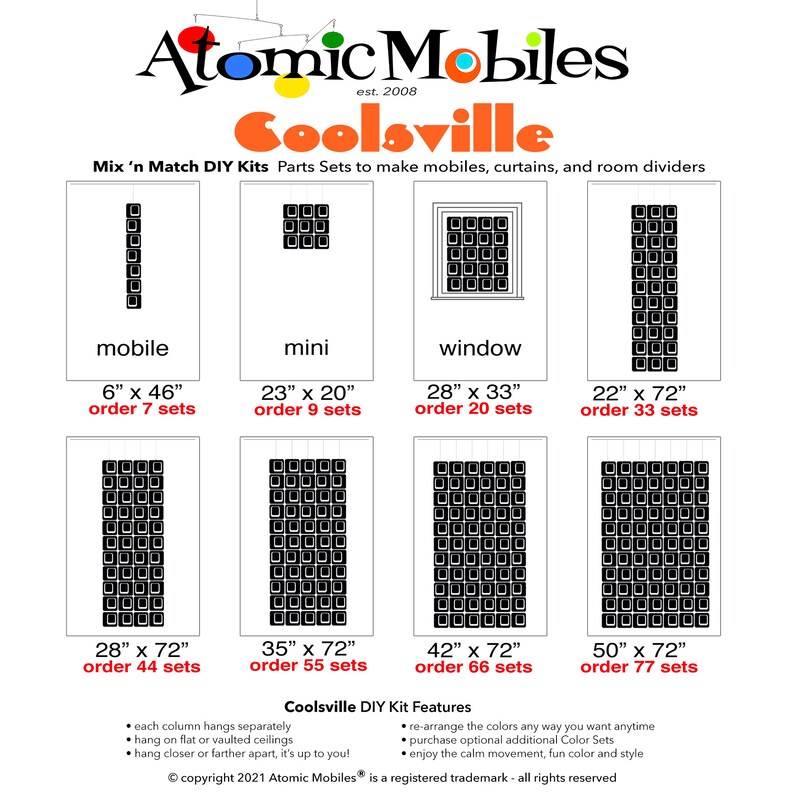 Coolsville Mix 'n Match Atomic DIY Kit - Retro Room Dividers | Wall Art ...
