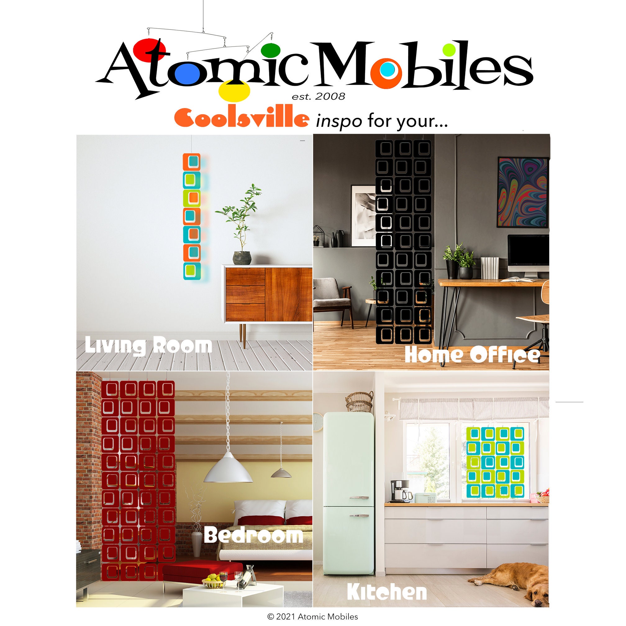 Coolsville Mix 'n Match Atomic DIY Kit - Retro Room Dividers | Wall Art ...