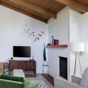 Mid Century Modern Wood Art Mobile: Sustainable Home Decor