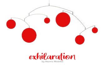 EXHILARATION Art Mobile | Joyful kinetic art for home decor | 4 Sizes | Designer Colors