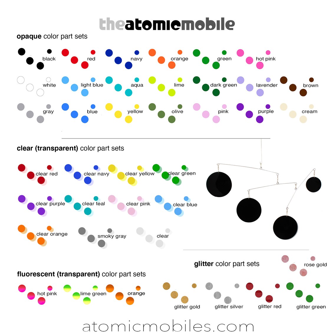 Color Parts Sets for the Atomic Mobile - DIY Colorful Home Decor ...