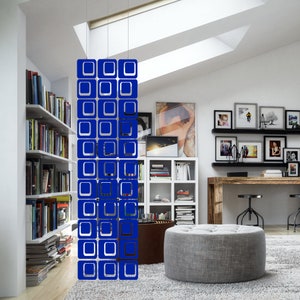 DIY Kit 1970s Navy Blue Retro Mobile | Wall Art | Room Divider | Gift Idea | Mid Century Mod Style Home Decor | Unique Decorations Modernism