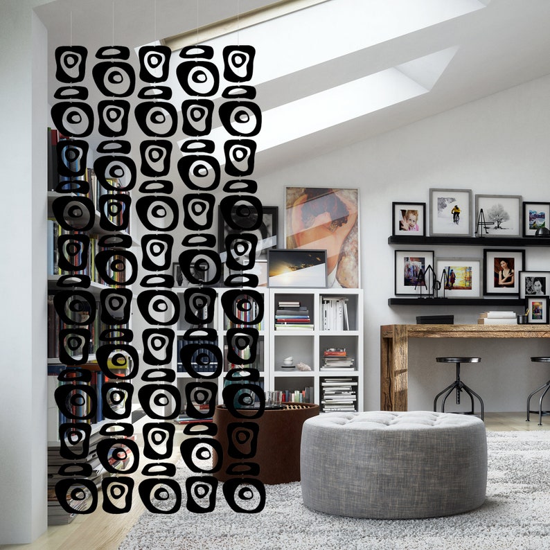 Retro-a-gogo DIY KIT - Atomic Curtain Room Divider - Black Mid Century ...