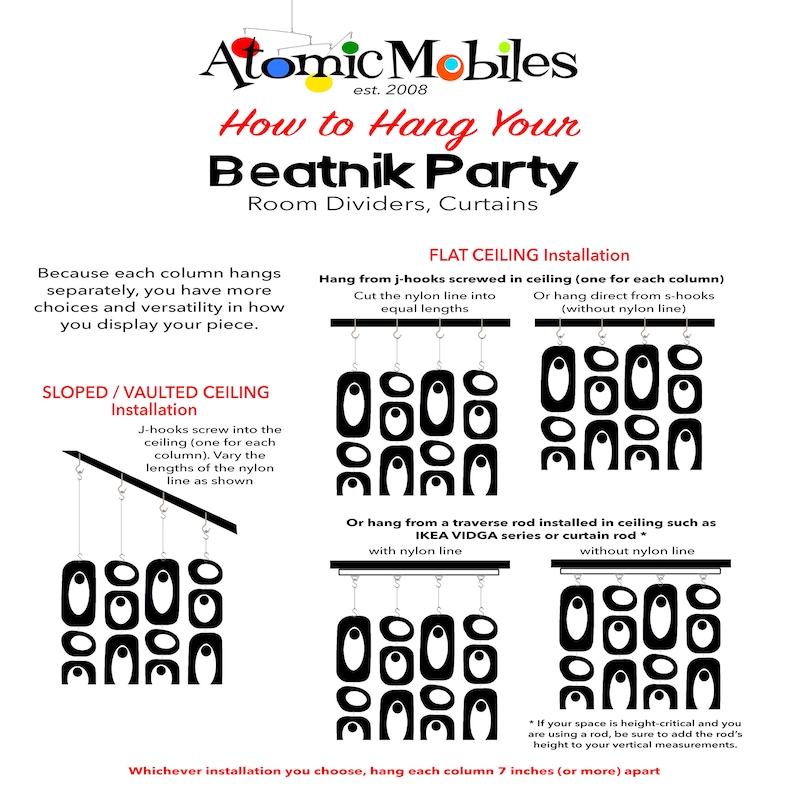 Beatnik Party Mix 'n Match Atomic DIY Kits Clear Colors Make MOD Room Dividers Mobiles Wall Art Curtains Mid Century Modern Decor image 9