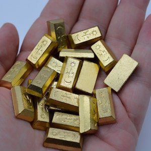20 Gold Ingots, DnD Metal Game Coins, TTRPG Accessories, Dungeons and Dragons & Tabletop RPG Games, Board Game Token