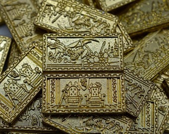50 Gold Metal Trade Bars, Game Coins, TTRPG Accessories, Dungeons and Dragons & Tabletop RPG Games, Board Game Token Upgrades