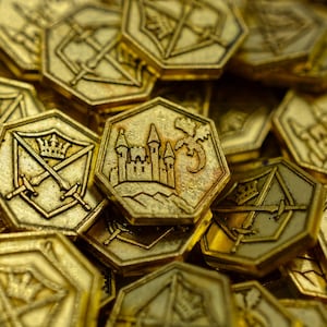 100 Gold Human Themed DnD Metal Game Coins, TTRPG Accessories, Red Dragon Inn, Dungeons and Dragons & Tabletop RPG Games, Board Game Token