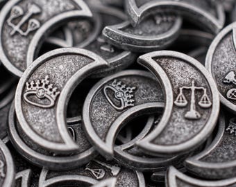 1000 Silver Zinc Alloy Game Coins, Tabletop RPG Accessories, Dungeons and Dragons Currency