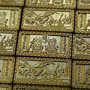 50 Gold Metal Trade Bars, Game Coins, TTRPG Accessories, Dungeons and Dragons & Tabletop RPG Games, Board Game Token