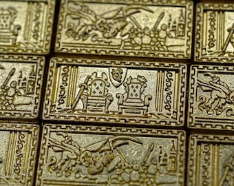 50 Gold Metal Trade Bars, Game Coins, TTRPG Accessories, Dungeons and Dragons & Tabletop RPG Games, Board Game Token