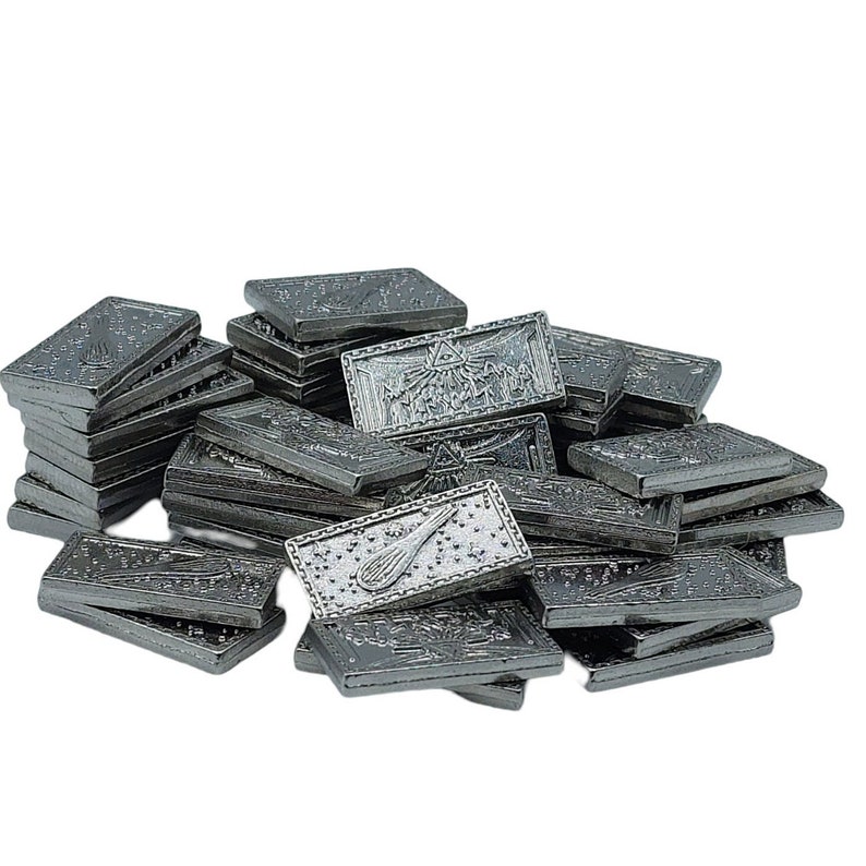50 Platinum Metal Trade Bars, Game Coins, TTRPG Accessories, Dungeons and Dragons & Tabletop RPG Games, Board Game Token image 4
