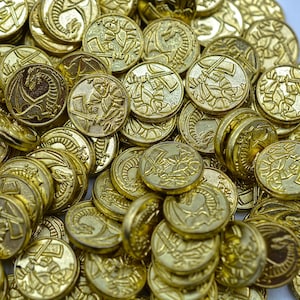 500 Gold DnD Metal Game Coins, TTRPG Accessories, Currency for Wyrmspan, Dungeons and Dragons & Tabletop RPG Games, Board Game Token