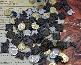 100 jetons de jeu en métal assortis pour Donjons et Dragons, accessoires de JDR, monnaie pour Wyrmspan, jeux de rôle sur table et jeux de société.