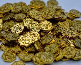 500 Gold Zinc Alloy Game Coins, Human Themed TTRPG Accessories, Tabletop RPG Tokens