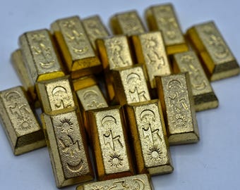 20 Gold-Coloured Metal Ingots for Tabletop RPGs