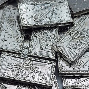 50 Platinum Metal Trade Bars, Game Coins, TTRPG Accessories, Dungeons and Dragons & Tabletop RPG Games, Board Game Token
