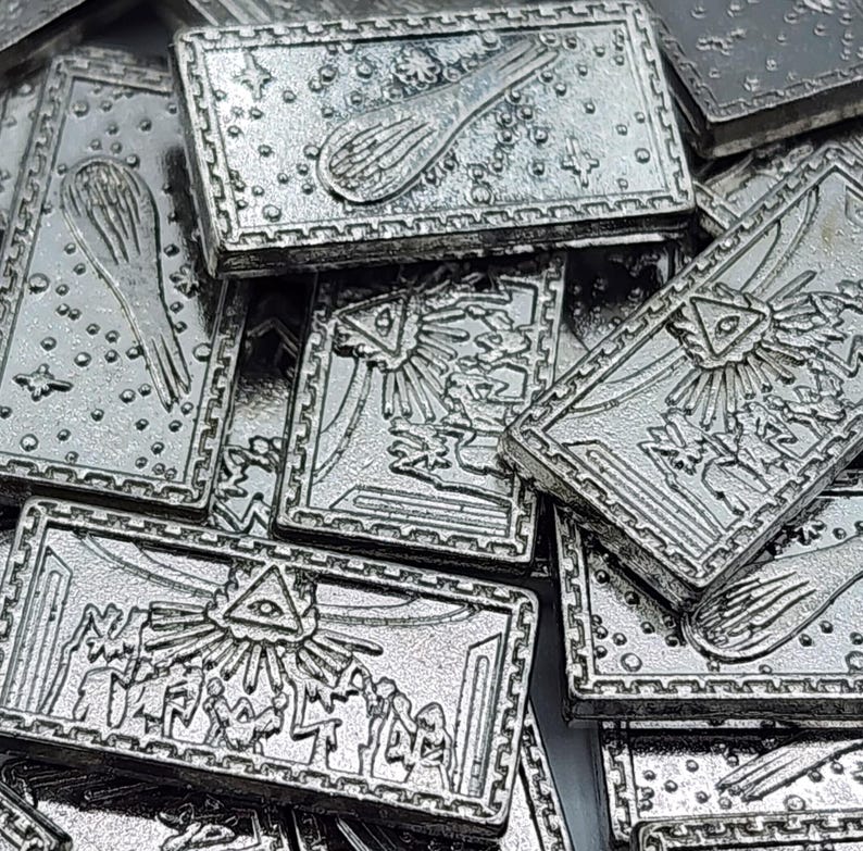 50 Platinum Metal Trade Bars, Game Coins, TTRPG Accessories, Dungeons and Dragons & Tabletop RPG Games, Board Game Token image 2
