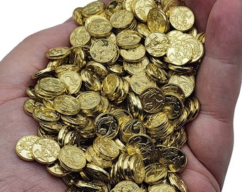 500 Gold DnD Metal Game Coins, TTRPG Accessories, Currency for Wyrmspan, Dungeons and Dragons & Tabletop RPG Games, Board Game Token
