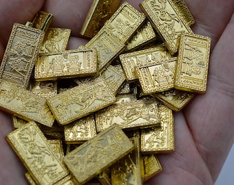 50 Gold Metal Trade Bars, Game Coins, TTRPG Accessories, Dungeons and Dragons & Tabletop RPG Games, Board Game Token