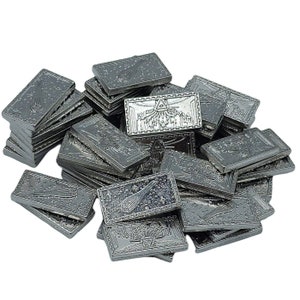 50 Platinum Metal Trade Bars, Game Coins, TTRPG Accessories, Dungeons and Dragons & Tabletop RPG Games, Board Game Token image 3