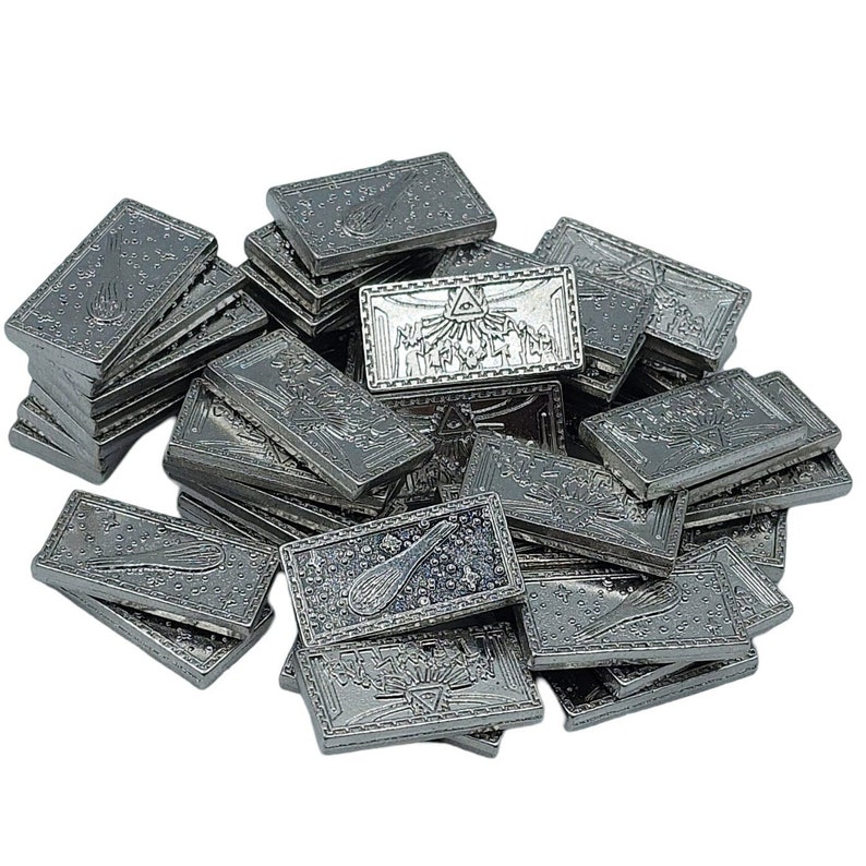 50 Platinum Metal Trade Bars, Game Coins, TTRPG Accessories, Dungeons and Dragons & Tabletop RPG Games, Board Game Token image 3