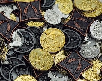 500 monedas metálicas mixtas para juegos de rol de mesa (DnD), accesorios para juegos de rol de mesa (TTRPG), moneda para Wyrmspan, Dungeons and Dragons y otros juegos de rol de mesa, fichas para juegos de mesa.