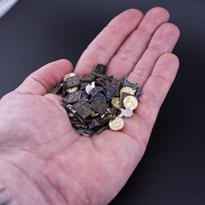 100 Mixed DnD Metal Coins, TTRPG Accessories, Red Dragon Inn, Dungeons and Dragons & Tabletop RPG Games, Board Game Token