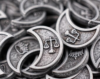 500 Silver DnD Metal Game Coins, TTRPG Accessories, Currency for Wyrmspan, Dungeons and Dragons & Tabletop RPG Games, Board Game Token