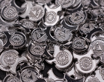 500 Platinum Metal Coins, TTRPG Accessories, Dungeons and Dragons Currency, Board Game Token