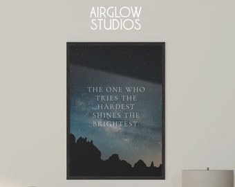 Night Sky Inspirational Quote Print 02, Regalo para ocasiones especiales, Impresión de noche estrellada