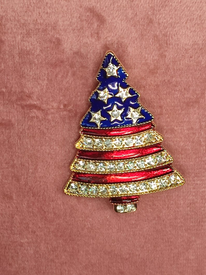 Christmas Tree Rhinestone Brooch Pins For Women