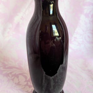 Vintage Black Amethyst Glass Bud Vase