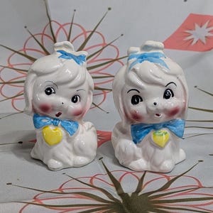 Vintage MCM 1950 Lefton &quot;Mr.Toodles&quot; Salt and Pepper Shakers Set                    Made in Japan
