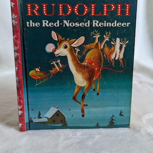 Vintage 1958 LITTLE GOLDEN BOOKS Rudolph the Red Nose Reindeer