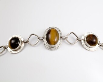 Sterling and Tigereye Bracelet