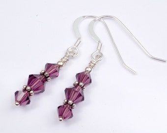 Amethyst Swarovski Crystal Earrings